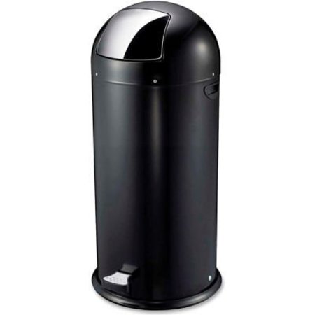 SP RICHARDS Genuine Joe Round-Top Pedal Receptacle Bin 13-1/2 Gal. Steel Black - GJO58890 GJO58890